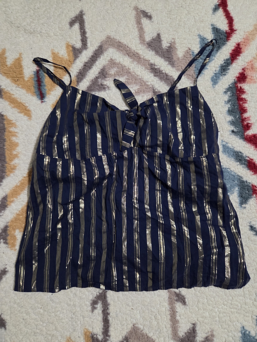 Victoria's Secret camisole featuring striking vertical metallic gold stripes XL